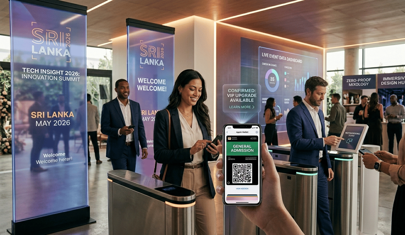 Smart event entry with digital wallet ticketing Sri Lanka 2026